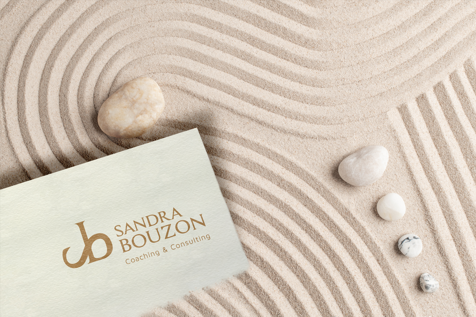 logo Sandra Bouzon sur carte de visite