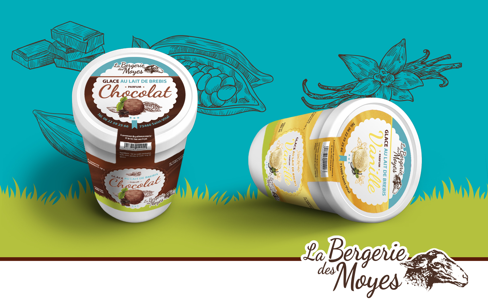 présentation packaging étiquettes de glaces